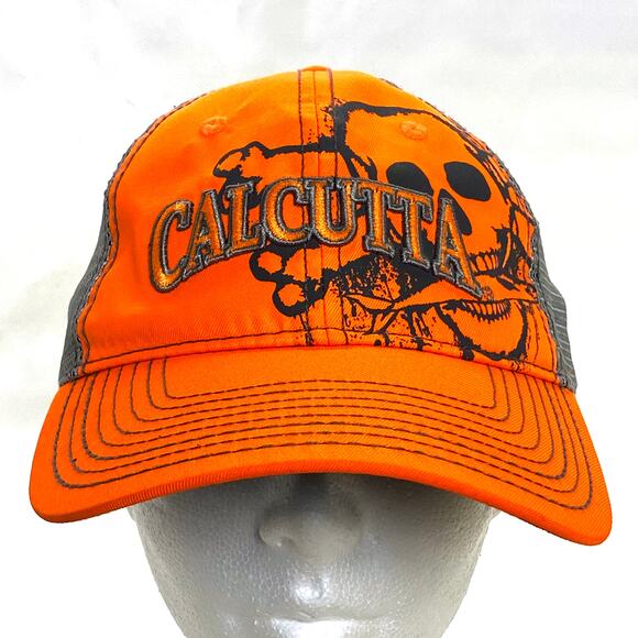 Calcutta Skull Fish Trucker Hat Embroidered Adjustable - Picture 1 of 3